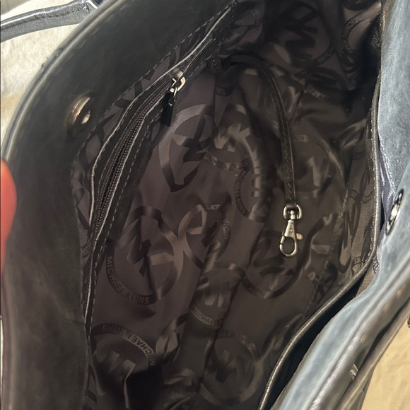 Michael Kors Quilted Charcoal Satchel with Silver Lock - Picture 5 of 5